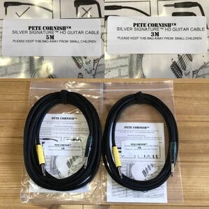 2本セット PETE CORNISH SILVER SIGNATURE HD GTR./BASS CABLES 3m 5m S-S ピートコーニッシュ ケーブル シールド ギター ベース 未使用品