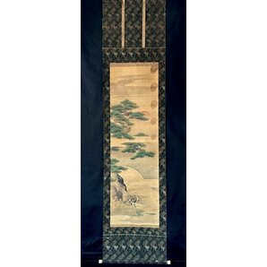 【模写】翠庵「旭老松図」掛軸 絹本 山水図 日本美術 日本画 人が書いたもの ｐ040129の画像3