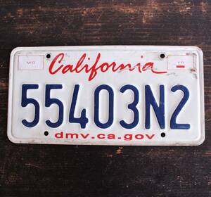 【クリックポスト 送料無料】* カリフォルニア ナンバープレート 2013年以降 ライセンスプレート カープレート CALIFORNIA 「55403N2」 312