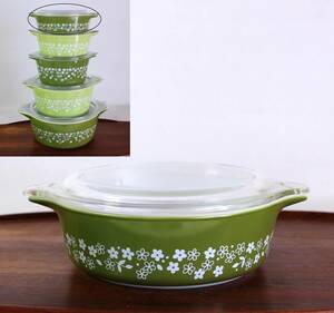 [ free shipping ] beautiful goods! * Old Pyrex Pyrex kya Serow ruk Lazy daisy springs bro Sam cover attaching Vintage 1