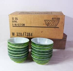  бесплатная доставка в коробке 12 шт. комплект! мята # Fire King зеленый зеленый gold Bally миска для каши миска Vintage молоко стакан 