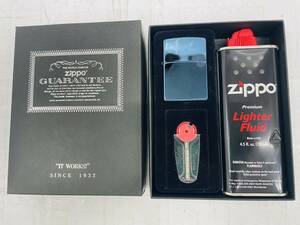 送料無料h58117 zippo guarantee ジッポ オイルライター 喫煙具 ブルー 未使用品