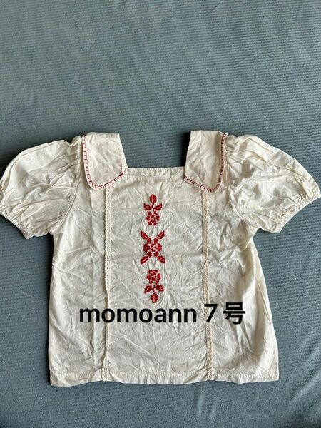 半袖 夏服 ホワイト 白 ブラウス　韓国子ども服　モモアン　momoann