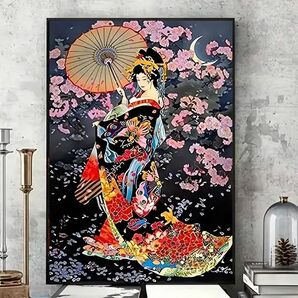 5Dダイヤモンドアート 桜と舞妓 40×30cm