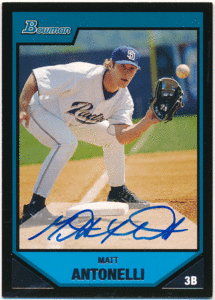 ☆ Matt Antonelli MLB 2007 Bowman Signature Auto 直筆サインカード オート マット・アントネッリ