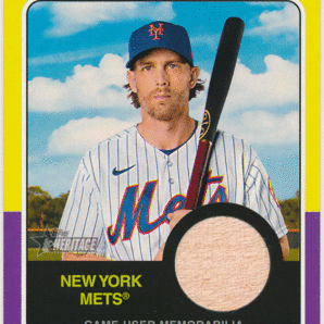 Jeff McNeil MLB 2024 Topps Heritage Clubhouse Collection Relic Game-Used Memorabilia Bat バットカード ジェフ・マクニールの画像1