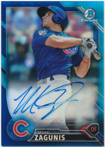 ☆ Mark Zagunis MLB 2016 Bowman Chrome Blue Refractor Auto 150枚限定 直筆サイン ブルーリフラクターオート マーク・ザグニス 