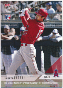 大谷翔平 2018 Topps Now RBI Single Marks 1st Spring Traning Hit in Offensive Debut RC ST-7 Rookie Card ルーキー Shohei Ohtani