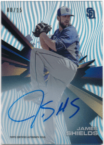 ☆ James Shields MLB 2015 Topps Hihg Tek Clouds Diffractor Signature Auto 15枚限定 直筆サイン オートジェームズ・シールズ