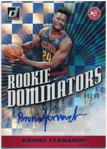 Bruno Fernando NBA 2019-20 Panini Donruss RC Rookie Dominators Auto 99枚限定 直筆サイン ルーキーオート ブルーノ・フェルナンド