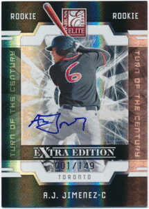 ☆ A.J. Jimenez 2009 Donruss Elite Extra Edition RC Rookie Turn of the Century Auto 149枚限定 直筆サイン ルーキーオート ヒメネス