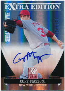 ☆ Cory Mazzoni MLB 2011 Donruss Elite Extra Edition Franchise Future Auto 433枚限定 直筆サイン オート コーリー