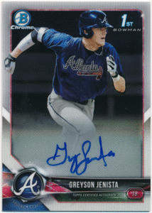 ☆ Greyson Jenista MLB 2018 Bowman Chrome 1st Bowman Signature Auto 直筆サイン ファーストボーマンオート グレイソン・ジェニスタ