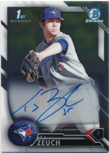 ☆ T.J. Zeuch MLB 2016 Bowman Chrome 1st Bowman Signature Auto 直筆サイン ファーストボーマンオート ゾイク