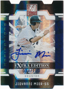 ☆ Jiovanni Mier MLB 2009 Donruss Elite Extra Edition Aspirations Signature Auto 100枚限定 直筆サイン オート ジオバンニ・マイアー