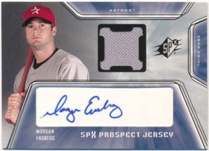 ☆ Morgan Ensberg MLB 2001 Upper Deck UD SPx Prospect Signature Jersey Auto 直筆サイン ジャージオート モーガン・エンスバーグ