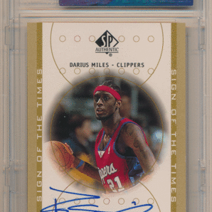 Darius Miles NBA 2000-01 UD SP Authentic RC Rookie Sign of the Times Auto VGR 83 直筆サイン ルーキーオート ダリアス・マイルズの画像1