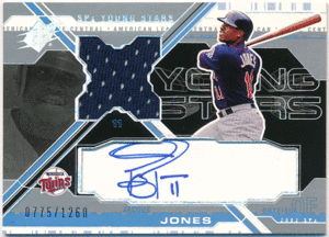 ☆ Jacque Jones MLB 2003 UD SPx Young Stars Signature Jersey Auto 1260枚限定 直筆サイン ジャージオート ジャック・ジョーンズ