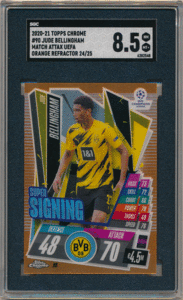 Jude Bellingham 2020-21 Topps Chrome Match Attax UEFA RC Rookie Orange Refractor 25枚限定 SGC 8.5 ルーキー ジュード・ベリンガム