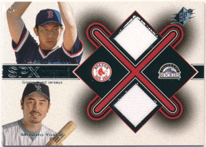 野茂英雄 / 吉井理人 MLB 2001 Upper Deck UD SPx Winning Materials Jersey ジャージカード Masato Yoshii / Hideo Nomo