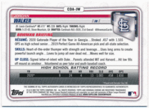 Jordan Walker MLB 2020 Bowman Chrome Draft 1st Bowman Blue Refractor Auto 150枚限定 ブルーリフオート ジョーダン・ウォーカー_画像2