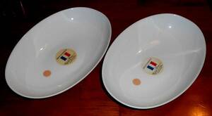 ◆ヤマザキ 春のパン祭り 白いお皿 2003年 だ円形 オーバルボウル 2個