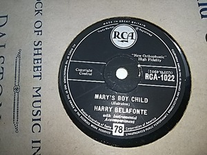 (RCA запись )HARRY BELAFONTE( Harry vela phone te)MARYS BOY CHILD