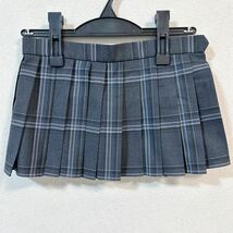 1円 〜 制服 グレー・白・青・紫 チェック柄 マイクロミニスカートW65 丈25 冬用_画像1