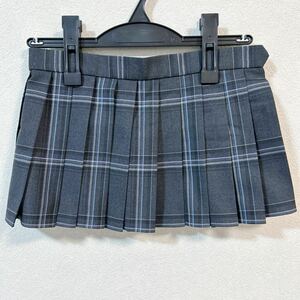 1円 〜 制服 グレー・白・青・紫 チェック柄 マイクロミニスカートW65 丈25 冬用