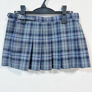 制服 グレー・白・青・緑 チェック柄 マイクロミニスカート W76 丈30 冬用 大きいサイズ