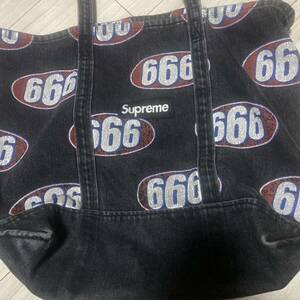 Supreme 2017SS 666 Denim Tote Bag