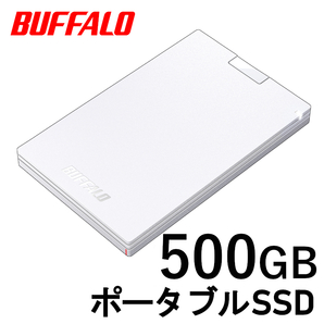 ■送料無料■美品■　BUFFALO　外付け ポータブル SSD　500GB　■ Win/Mac/PS5/PS4対応 USB3.2(Gen1) コンパクト＆軽量/耐振動/耐衝撃/高速