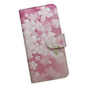あんしんファミリースマホ A303ZT　スマホケース 手帳型 プリントケース 桜 ピンク 花柄 和柄 花
