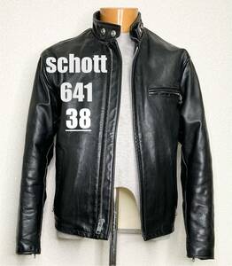 良品⑤schott【38】641米国製シングルライダース◇牛革ジャン ハーレーgpz