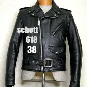 良品⑨schott【38】618 米国製 ダブルライダース◇牛革ジャン ハーレー　gpz 