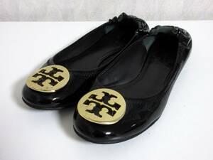  Tory Burch TORY BURCH ballet shoes pumps enamel leather 6M black black south 1193