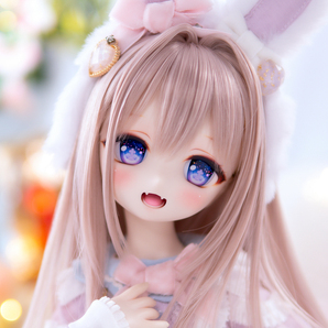 【sarara】DDH-01 セミホワイト肌 カスタムヘッド+舌パーツ+レジンアイ３種類（涙アイと十字架アイと通常のアイ）の画像2