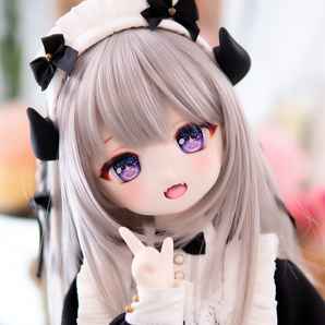 【sarara】DDH-27 セミホワイト肌 ソフビ盛り カスタムヘッド+レジンアイ３種類+角パーツ+舌パーツの画像2