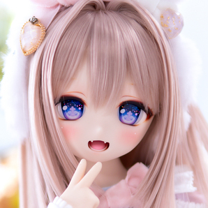 【sarara】DDH-01 セミホワイト肌 カスタムヘッド+舌パーツ+レジンアイ３種類（涙アイと十字架アイと通常のアイ）の画像6