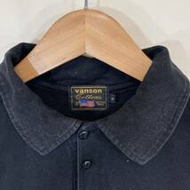 VANSON バンソン　men's メンズ　トップス　ポロシャツ　バイカー　刺繍　両面デザイン size:M collar:BLK ブラック_画像6