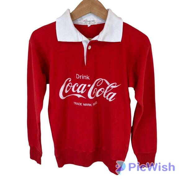 90s 90年代　Coca-Cola コカコーラ　men's メンズ　トップス　ラガーシャツ　企業物　ヴィンテージ　ビンテージ size:S collar:レッド