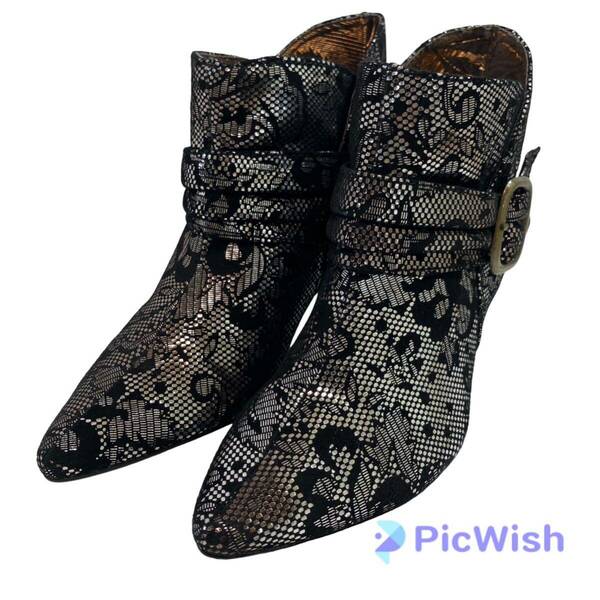 Irregular Choice イレギュラーチョイス　ladies レディース　ブーツ　個性的　インパクト　派手　 36 ヒール約4.5 collar: BLACK/PEWTER 