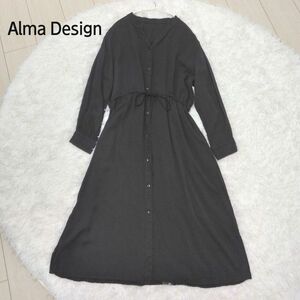 Alma Design　アルマデザイン　ロングワンピース　ブラック　M 　