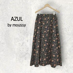 AZULbyMOUSSY　アズールバイマウジー　ロングスカート　花柄　ブラック　M