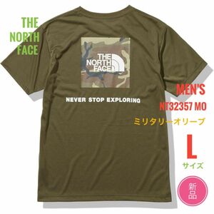 新品☆ノースフェイス スクエアカモフラージュ Tシャツ メンズ L　オリーブ