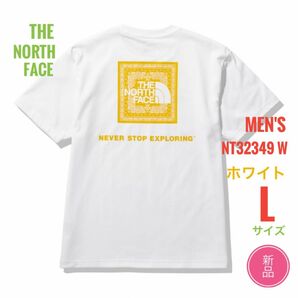 新品☆ノースフェイス バンダナスクエアロゴ Tシャツ メンズ L　ホワイト