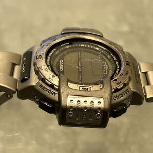 CASIO カシオ PRO TREK PRT-411 メンズ 腕時計 純正ベルト シルバー デジタル プロトレック/PRT-411/TRIPLE SENSOR チタン 10BARの画像7