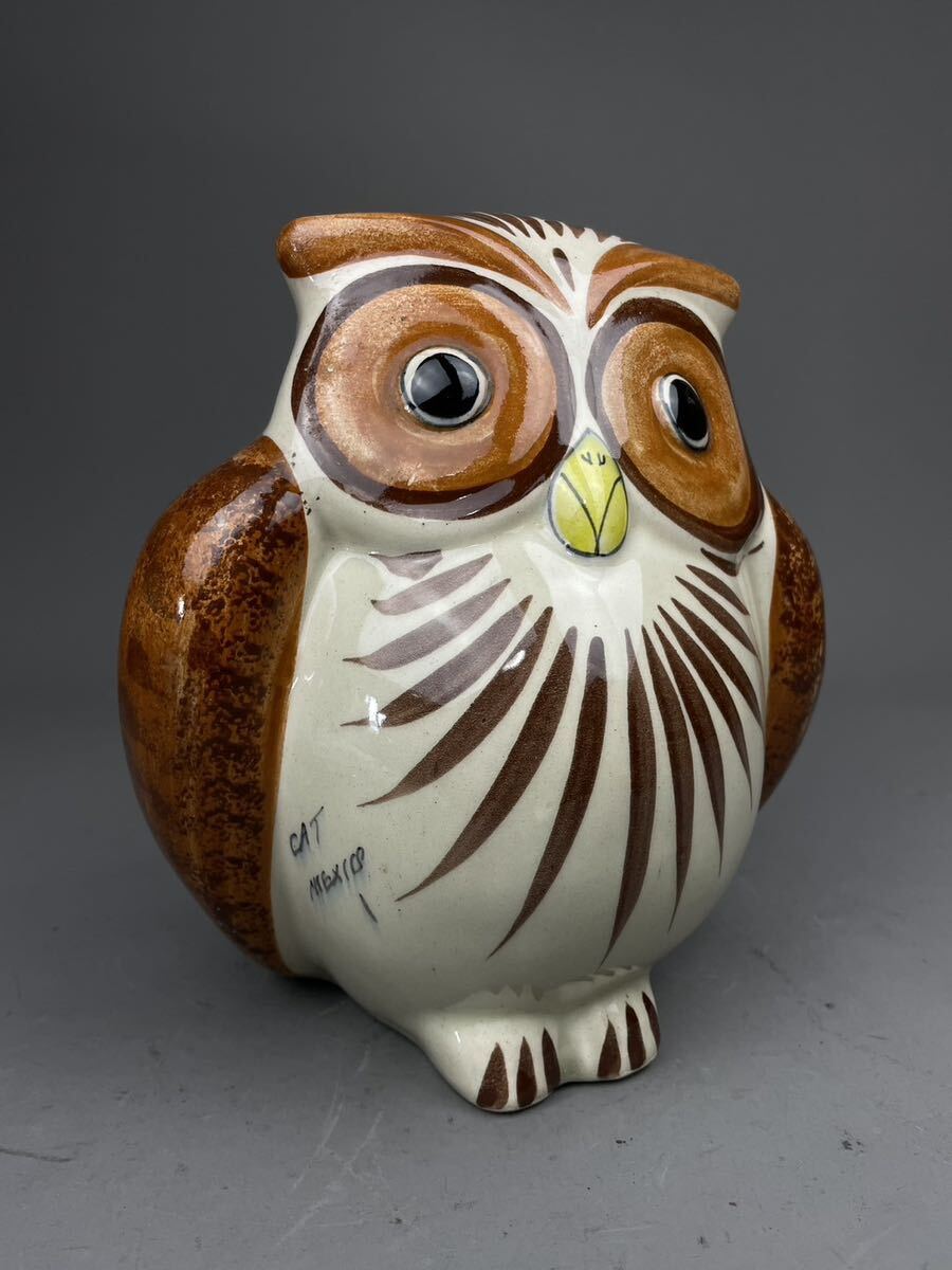 Bear 3) Antique Owl Mexico CAT MEXICO I Figurine Lucky Charm Decoration Object Interior Pottery, Handmade items, interior, miscellaneous goods, ornament, object