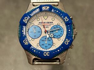 メンズ腕時計 SEIKO セイコー ALBA アルバ AQUA GEAR クロノグラフ V654-6010 クォ ーツ SEIKOベルト破損?