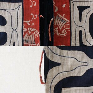 【TAKIYA】7268『 アイヌ民族衣装 カパラミプ』 白布切抜文衣 木綿 刺繍 antique kimono textile 民藝 北海道 古美術 時代の画像8